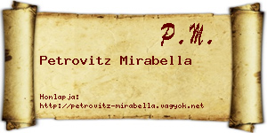 Petrovitz Mirabella névjegykártya